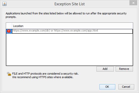 Add Exception List